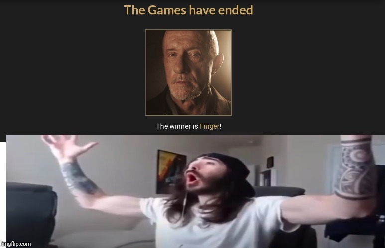 I did a hunger games and he won | made w/ Imgflip meme maker