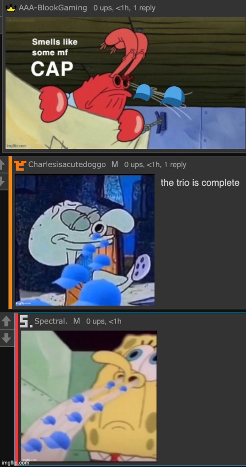 the trio | made w/ Imgflip meme maker