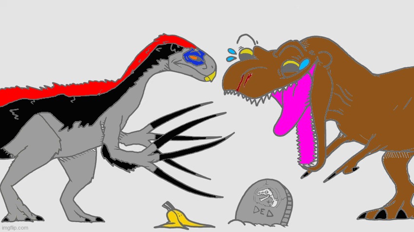 Original belongs to Culture Man Skippity Ribbity | image tagged in rexy laughs at zeb cuz he ded while theri watches | made w/ Imgflip meme maker