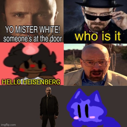 Yo Mister White, someone’s at the door! | HELLO HEISENBERG | image tagged in yo mister white someone s at the door | made w/ Imgflip meme maker