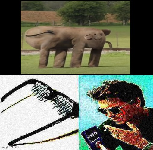 Unsee spike glasses deep-fried 3 | image tagged in unsee spike glasses deep-fried 3,elephant,youtube | made w/ Imgflip meme maker