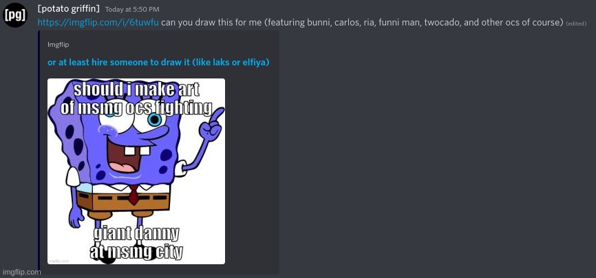 asking laks to draw the art for me | image tagged in memes,funny,discord,laks,danny,art | made w/ Imgflip meme maker