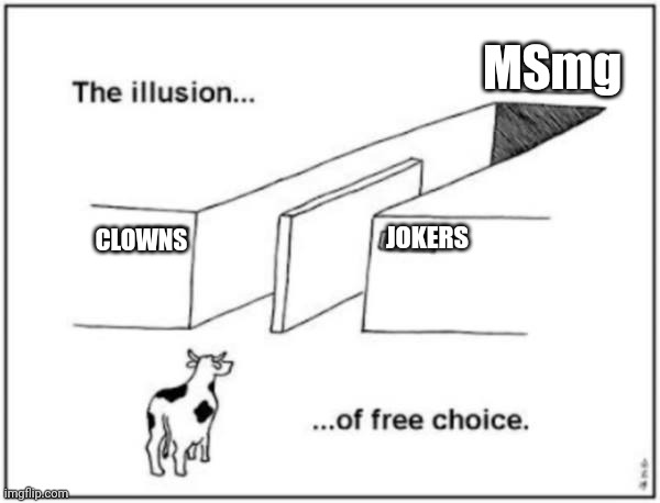 Clowns to the Left, Jokers to the RIGHT.... | CLOWNS JOKERS MSmg | image tagged in clowns to the left jokers to the right | made w/ Imgflip meme maker