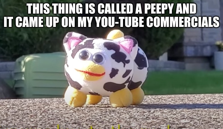 THIS THING IS CALLED A PEEPY AND IT CAME UP ON MY YOU-TUBE COMMERCIALS | made w/ Imgflip meme maker