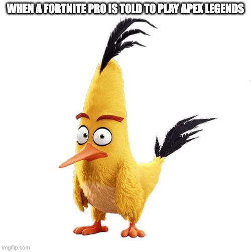 When a Fortnite Pro is told to play Apex Legends | WHEN A FORTNITE PRO IS TOLD TO PLAY APEX LEGENDS | image tagged in gaming | made w/ Imgflip meme maker