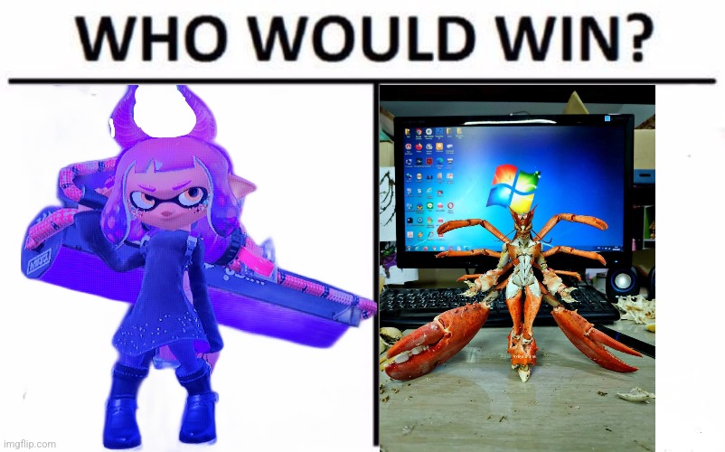 Inkmatas vs Crabula | image tagged in memes,who would win | made w/ Imgflip meme maker