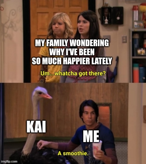 Kai Memes | The secret to my happiness rn | image tagged in kai memes,kai meme,happiness quiz,kai wellness companion,kai wellbeing meme | made w/ Imgflip meme maker