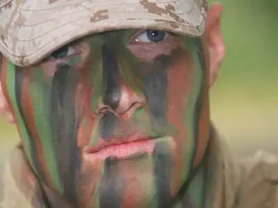camouflage face paint  military Blank Meme Template