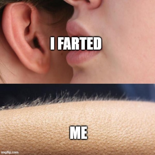 I Farted | I FARTED; ME | image tagged in whisper and goosebumps,farts,fart,funny memes,funny,lol so funny | made w/ Imgflip meme maker