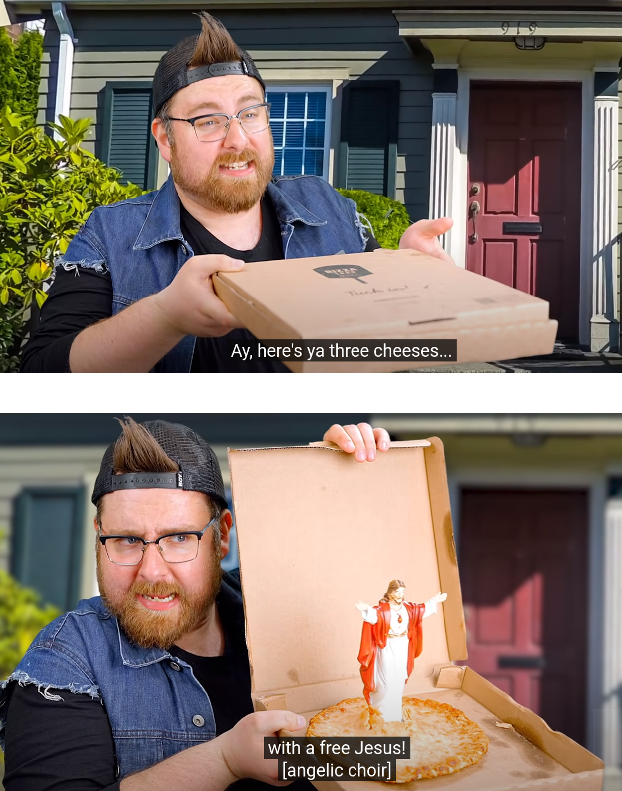 High Quality tomska jesus pizza moment Blank Meme Template