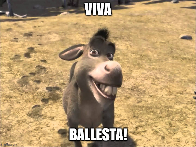 Donkey | VIVA; BALLESTA! | image tagged in donkey | made w/ Imgflip meme maker