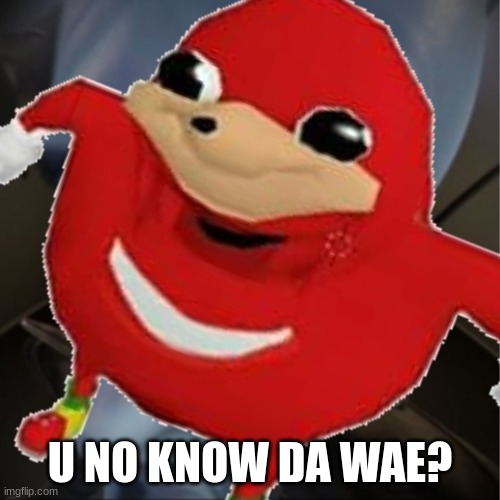 Da wae |  U NO KNOW DA WAE? | image tagged in da wae,do you know da wae,no bitches | made w/ Imgflip meme maker
