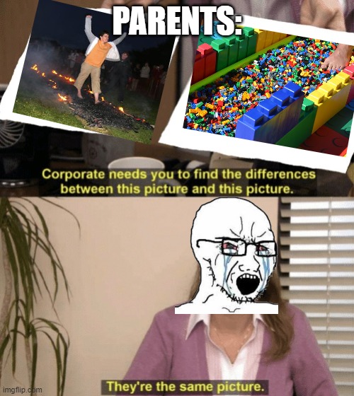No Comment | PARENTS: | image tagged in corporate needs you to find the differences | made w/ Imgflip meme maker