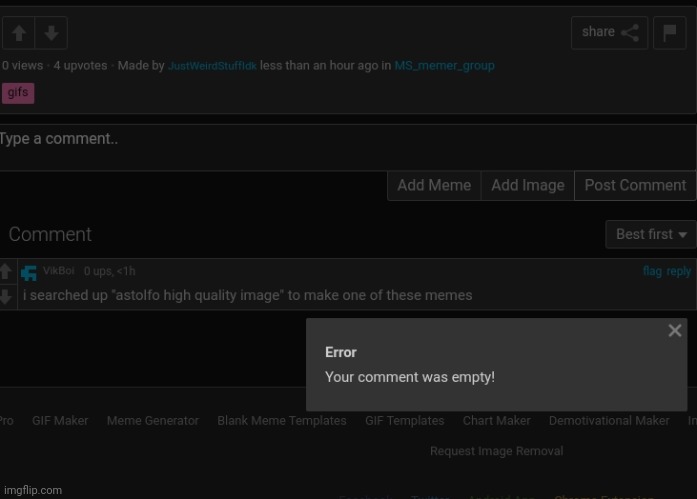 "Type a Comment.." is a blank comment?! | made w/ Imgflip meme maker