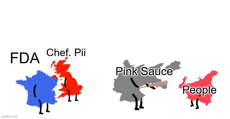 Thought about  this. | Chef. Pii; FDA; Pink Sauce; People | image tagged in i wanna beat you up oversimplified | made w/ Imgflip meme maker