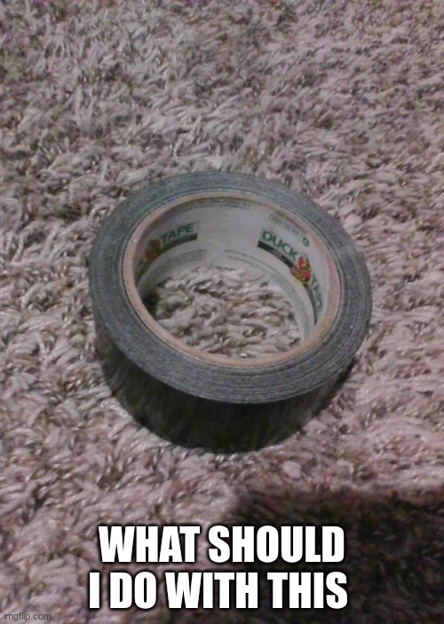 duct tape | WHAT SHOULD I DO WITH THIS | image tagged in duct tape | made w/ Imgflip meme maker