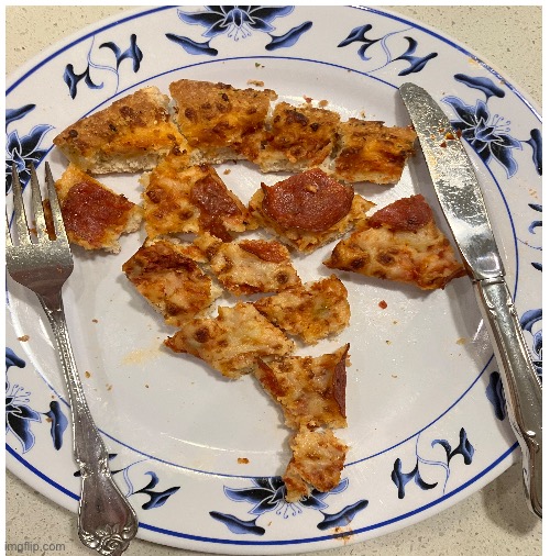 Pizza w/ fork and knife | image tagged in blank white template,pizza,fork,knife,cursed image | made w/ Imgflip meme maker