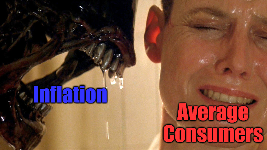 Everything is Fine | Average Consumers; Inflation | image tagged in xenomorph alien | made w/ Imgflip meme maker