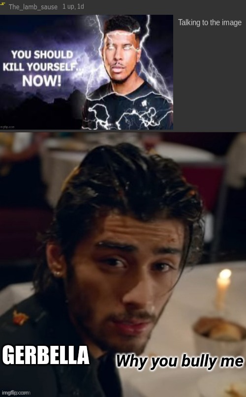 From last post | GERBELLA | image tagged in zayn why you bully me | made w/ Imgflip meme maker