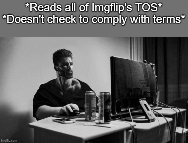 . | *Reads all of Imgflip's TOS*
*Doesn't check to comply with terms* | made w/ Imgflip meme maker