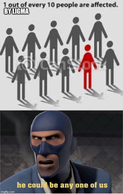 he could be in this VERY ROOM… | BY LIGMA | image tagged in he could be anyone of us,tf2,tf2 spy face | made w/ Imgflip meme maker