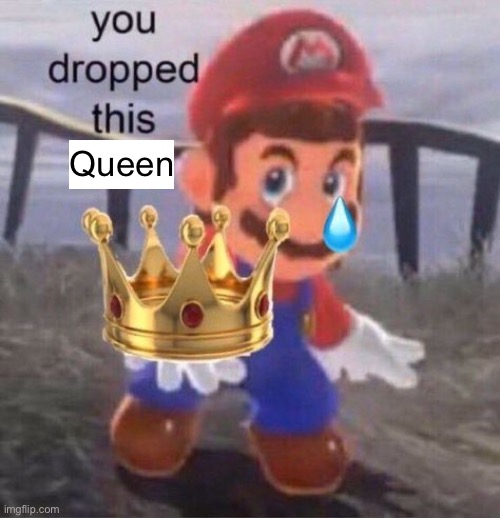Mario you dropped this king | Queen | image tagged in mario you dropped this king | made w/ Imgflip meme maker