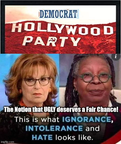 Democrat Party...Giving UGLY a Fair Chance |  The Notion that UGLY deserves a Fair Chance! | image tagged in democrat party,oprah,joy,angry,evil | made w/ Imgflip meme maker