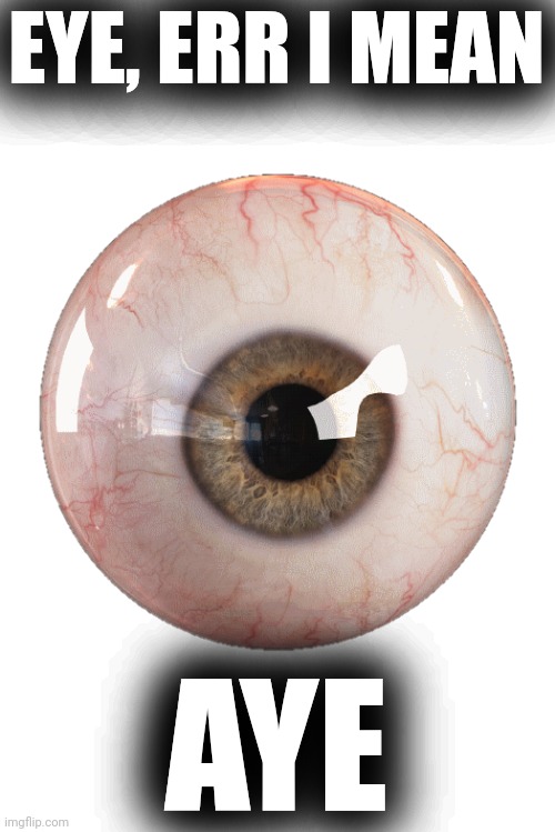 Eyeball sticker | EYE, ERR I MEAN AYE | image tagged in eyeball sticker | made w/ Imgflip meme maker