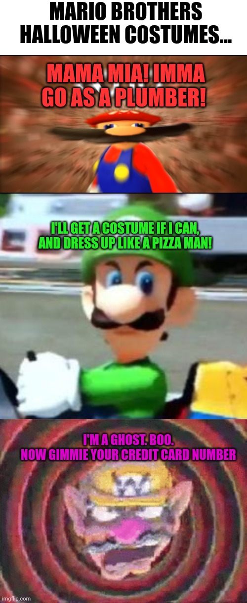 luigi death stare cosplay gif