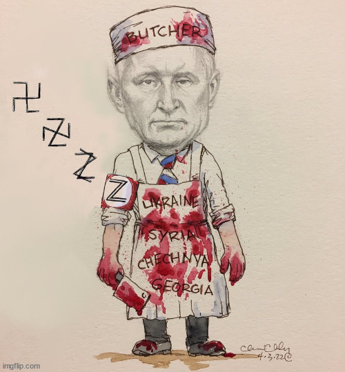 Moscow's Butcher | image tagged in putin ukraine war crime,putin,ukraine,russia,crime,war | made w/ Imgflip meme maker