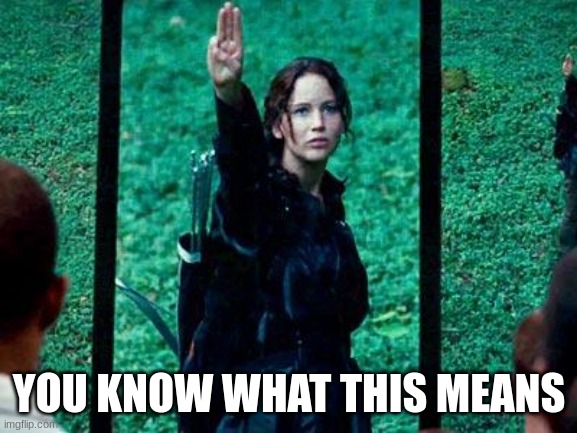 I per person | YOU KNOW WHAT THIS MEANS | image tagged in hunger games 2,hunger | made w/ Imgflip meme maker