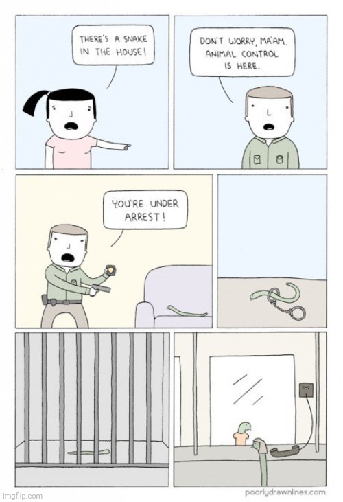 Under arrest | image tagged in snakes,snake,arrested,comics,comics/cartoons,jail | made w/ Imgflip meme maker