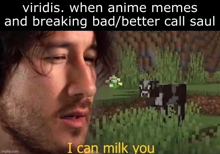 I can milk you (template) | viridis. when anime memes and breaking bad/better call saul | image tagged in i can milk you template | made w/ Imgflip meme maker
