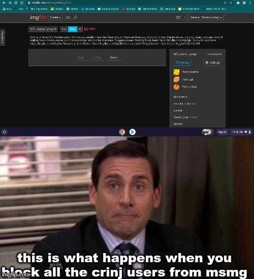 my entire world is censored and i like it that way | this is what happens when you block all the crinj users from msmg | image tagged in thats what she said | made w/ Imgflip meme maker