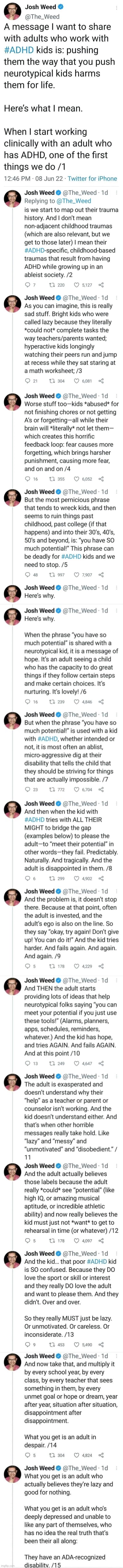 psychologist talks about ADHD trauma- thought i might as well share since there seems to be a lot of ADHD kids here | made w/ Imgflip meme maker