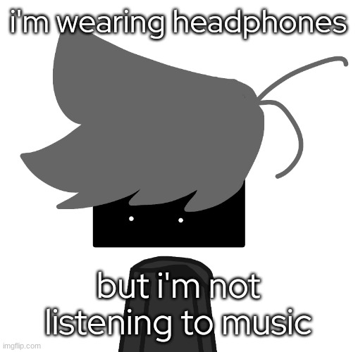 - | i'm wearing headphones; but i'm not listening to music | made w/ Imgflip meme maker