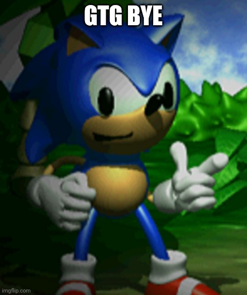 derpy sonic | GTG BYE | image tagged in derpy sonic | made w/ Imgflip meme maker