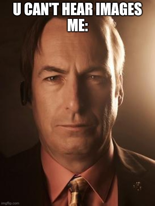 Saul goodman | U CAN'T HEAR IMAGES
ME: | image tagged in saul goodman | made w/ Imgflip meme maker