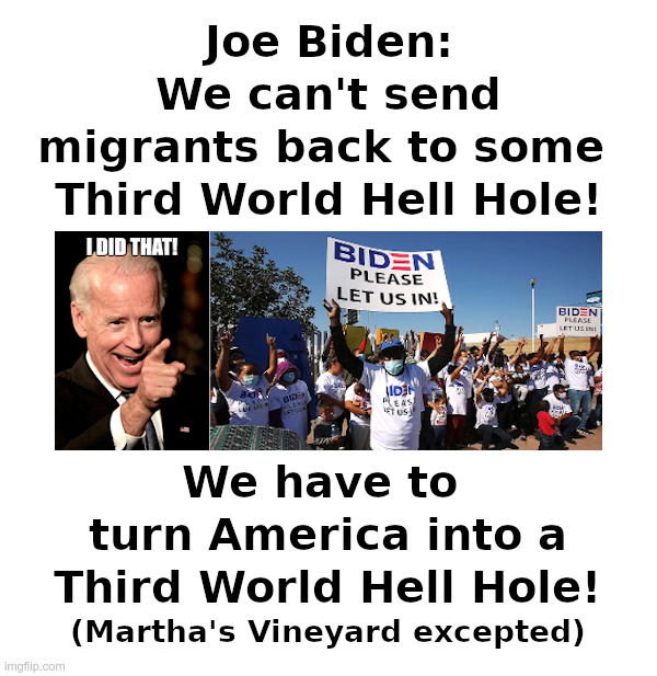 Biden: We Can't Send Them Back! | image tagged in joe biden,open borders,illegal immigration,third world nation,hell,hole | made w/ Imgflip meme maker