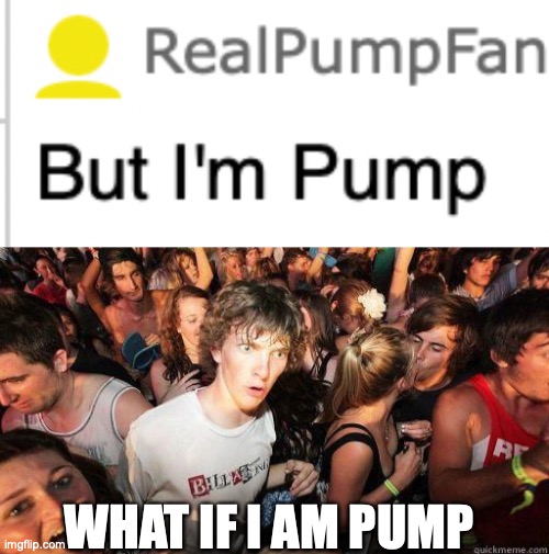 WHAT IF I AM PUMP | image tagged in sudden realization,what,confusing | made w/ Imgflip meme maker