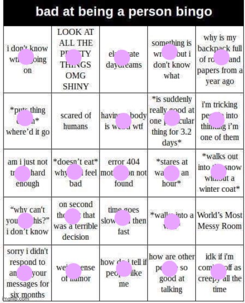 uhhh?? | image tagged in bad at being a person bingo | made w/ Imgflip meme maker