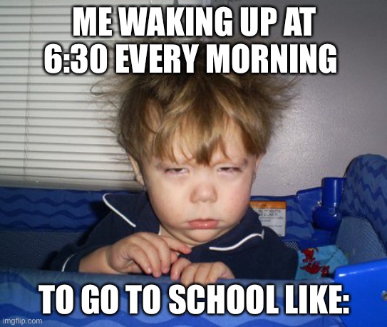 Zzzzzzz | ME WAKING UP AT 6:30 EVERY MORNING; TO GO TO SCHOOL LIKE: | image tagged in monday mornings | made w/ Imgflip meme maker