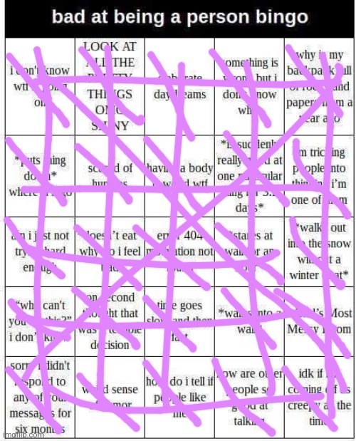 oh | image tagged in bad at being a person bingo | made w/ Imgflip meme maker