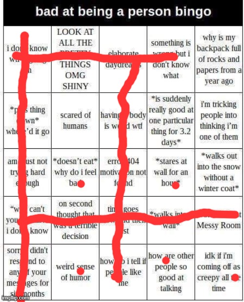 okay? | image tagged in bad at being a person bingo | made w/ Imgflip meme maker