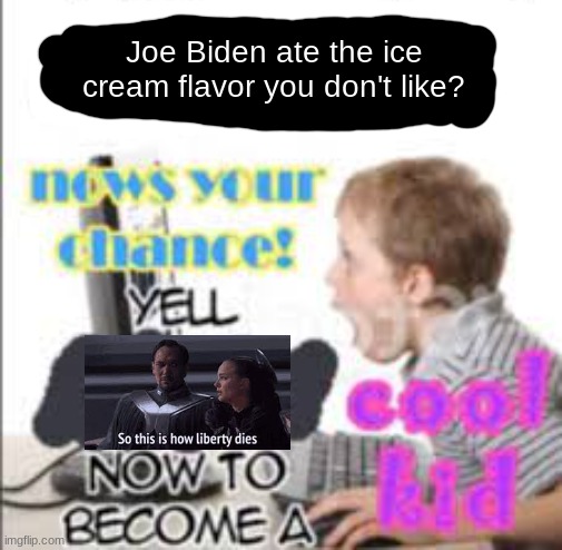 . | Joe Biden ate the ice cream flavor you don't like? | made w/ Imgflip meme maker