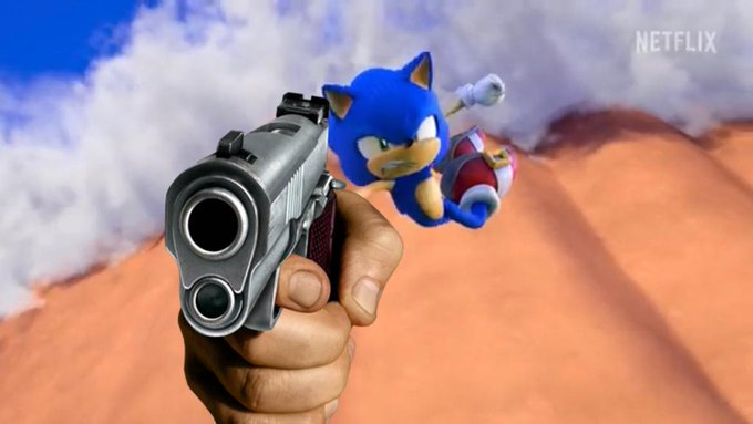 Gun Sonic Blank Meme Template