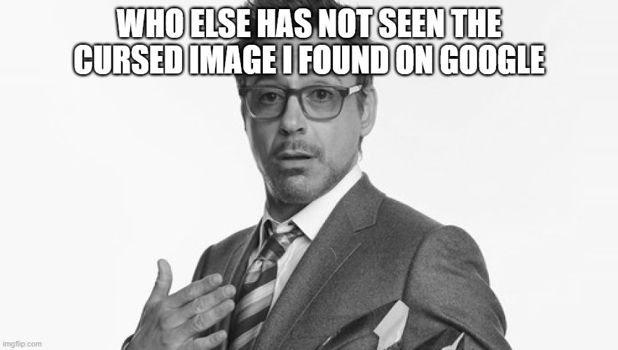 Robert Downey Jr's Comments | WHO ELSE HAS NOT SEEN THE CURSED IMAGE I FOUND ON GOOGLE | image tagged in robert downey jr's comments | made w/ Imgflip meme maker
