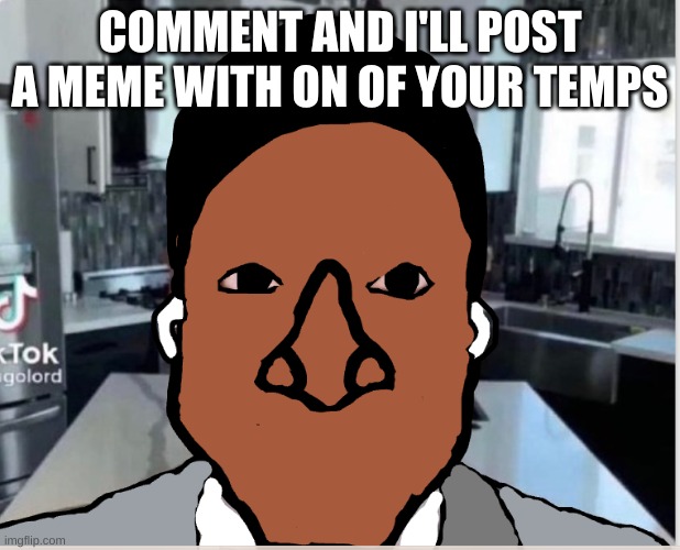 n | COMMENT AND I'LL POST A MEME WITH ON OF YOUR TEMPS | image tagged in n | made w/ Imgflip meme maker