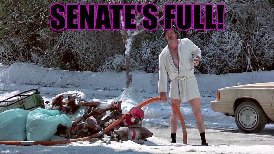 Cousin Eddie | SENATE'S FULL! | image tagged in cousin eddie | made w/ Imgflip meme maker