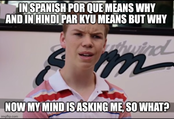 You Guys are Getting Paid | IN SPANISH POR QUE MEANS WHY AND IN HINDI PAR KYU MEANS BUT WHY; NOW MY MIND IS ASKING ME, SO WHAT? | image tagged in you guys are getting paid | made w/ Imgflip meme maker